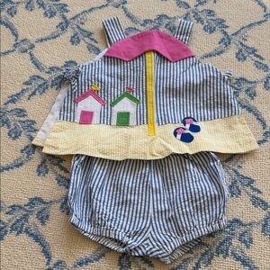 Florence Eiseman Blue seersucker dress set